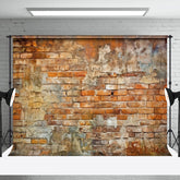 Aperturee - Aperturee Weathered Brown Brick Wall Uneven Surface Backdrop